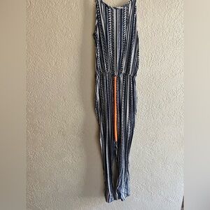 Striped navy and White Jumpsuit